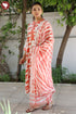 Bizzy Lizzy Coral Red Kurta Pant With Dupatta In Floral Block Print