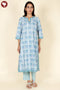 Cambric Cotton Kurta Pant With Dupatta In Floral Block Print