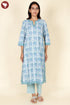 Cambric Cotton Kurta Pant With Dupatta In Floral Block Print