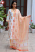 Cambric Cotton Kurta Pant With Dupatta In Floral Block Print