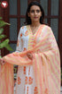 Cambric Cotton Kurta Pant With Dupatta In Floral Block Print