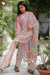 Cambric Cotton Kurta Pant With Dupatta In Block Print
