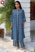 Cambric Cotton Kurta And Pant Set In Block Print
