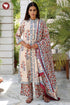 Tussar Silk Kurta Pant with Dupatta in Block Print