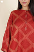 Rayon Twill Red Kurta and Pant Set With Block Print