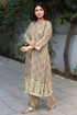 Rayon Twill Warm Taupe Kurta And Pant Set With Geometric Block Print