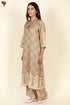 Rayon Twill Warm Taupe Kurta And Pant Set With Geometric Block Print