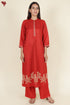 Rayon Twill Kurta and Pant Set in Block Print