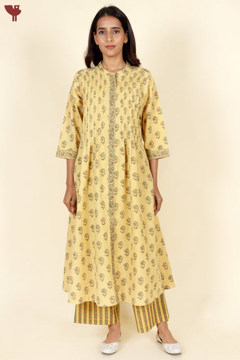 Khaadi Cotton Kurta and Pant Set in Block Print