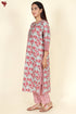 Cambric Cotton Kurta Pant With Dupatta In Floral Block Print