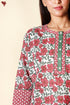 Cambric Cotton Kurta Pant With Dupatta In Floral Block Print