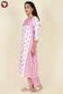 Cambric Cotton Kurta Pant With Dupatta In Floral Block Print