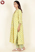 Cambric Cotton Kurta Pant With Dupatta In Floral Block Print