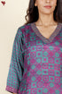Tussar Silk Kurta Pant With Dupatta In Geometric Block Print