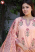 Cambric Cotton Kurta Pant With Dupatta In Floral Block Print