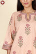 Cambric Cotton Kurta Pant With Dupatta In Floral Block Print