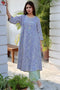 Rayon Blue Kurta And Pant Set In Geometric Block Print
