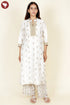 Chanderi Silk Ivory Kurta Pant With Dupatta In Gota Patti