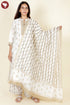 Chanderi Silk Ivory Kurta Pant With Dupatta In Gota Patti