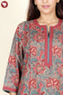 Cambric Cotton Ash Grey Kurta And Pant Set In Floral Block Print