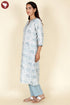 Cambric Cotton Kurta And Pant Set In Floral Block Print