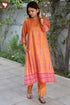 Tussar Cotton Kurta And Pant Set In Floral Block Print