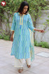 Cambric Cotton Kurta Pant With Dupatta In Striped Block Print