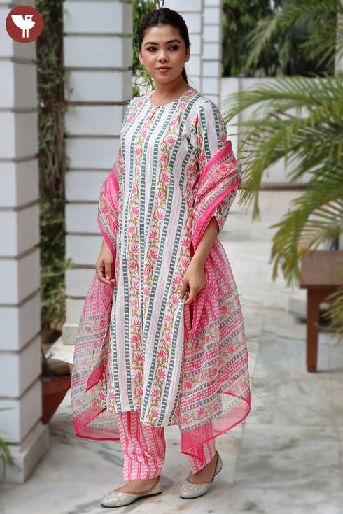 Bizzy Lizzy Kurta Salwar with Dupatta in Block Print