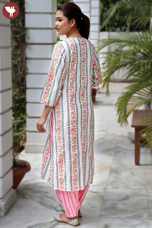 Bizzy Lizzy Kurta Salwar with Dupatta in Block Print