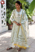 Chanderi Silk Kurta Pant With Dupatta In Floral Block Print