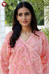 Mul Mul Cotton Angarkha Style Kurta And Pant Set In Floral Block Print
