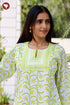 Cotton Strip Kurta And Pant Set in Floral Block Print