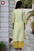 Cotton Strip Kurta And Pant Set in Floral Block Print