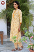 Terry Voile Kurta Pant With Dupatta In Floral Block Print