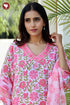 Terry Voile Kurta Pant With Dupatta In Floral Block Print