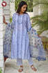 Terry Voile Kurta Pant With Dupatta In Floral Block Print