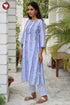Terry Voile Kurta Pant With Dupatta In Floral Block Print