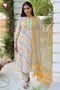 Terry Voile Kurta Pant With Dupatta In Floral Block Print
