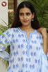 Terry Voile Kurta Pant With Dupatta In Floral Block Print