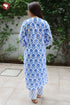 Terry Voile Kurta Pant with Dupatta in Floral Block Print