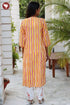 Bizzy Lizzy Kurta Salwar With Dupatta In Stripe Floral Block Print
