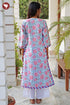 Cambric Cotton Kurta And Pant Set In Floral Block Print