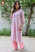 Cambric Cotton Kurta And Pant Set In Floral Block Print