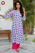 Cambric Cotton Kurta And Pant Set In Floral Block Print
