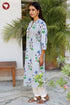 Cambric Cotton Kurta And Pant Set in Striped Block Print