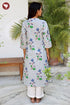 Cambric Cotton Kurta And Pant Set in Striped Block Print