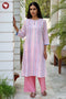 Cambric Cotton Kurta And Pant Set In Floral Block Print