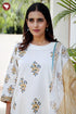 Cambric Cotton Kurta Pant With Dupatta In Floral Block Print