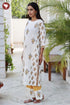 Cambric Cotton Kurta Pant With Dupatta In Floral Block Print