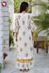 Cambric Cotton Kurta Pant With Dupatta In Floral Block Print